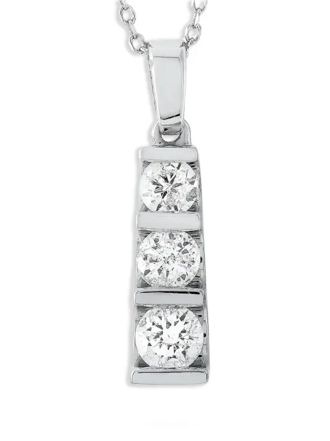 LB Exclusive 14 white gold diamond pendant necklace 