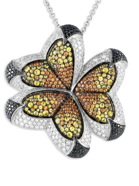 Maggioro collar Butterfly en oro blanco de 18kt con diamantes y zafiros