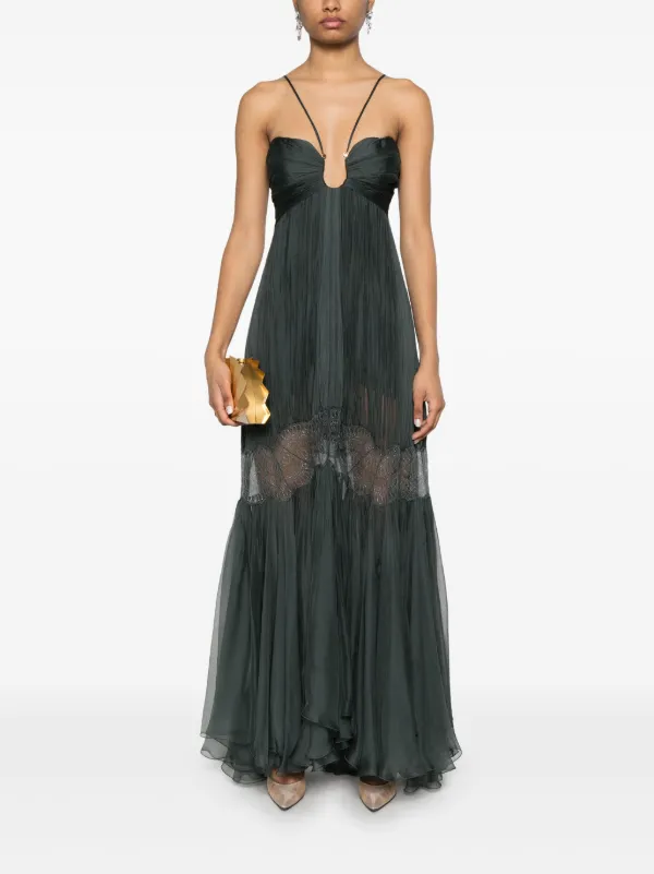 green emerald velvet dress Maria Lucia Hohan Despina
