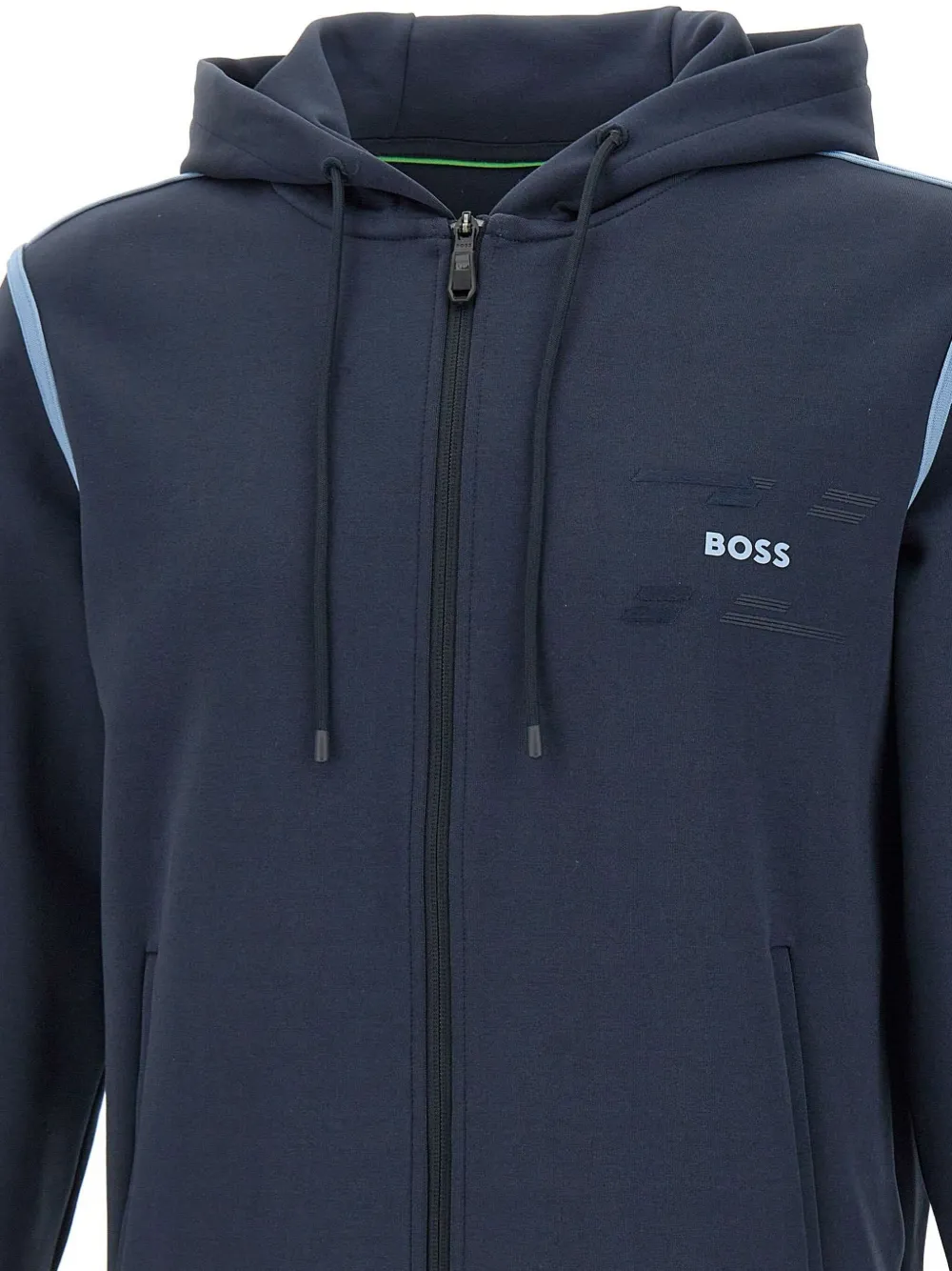 BOSS Hoodie met rits Blauw