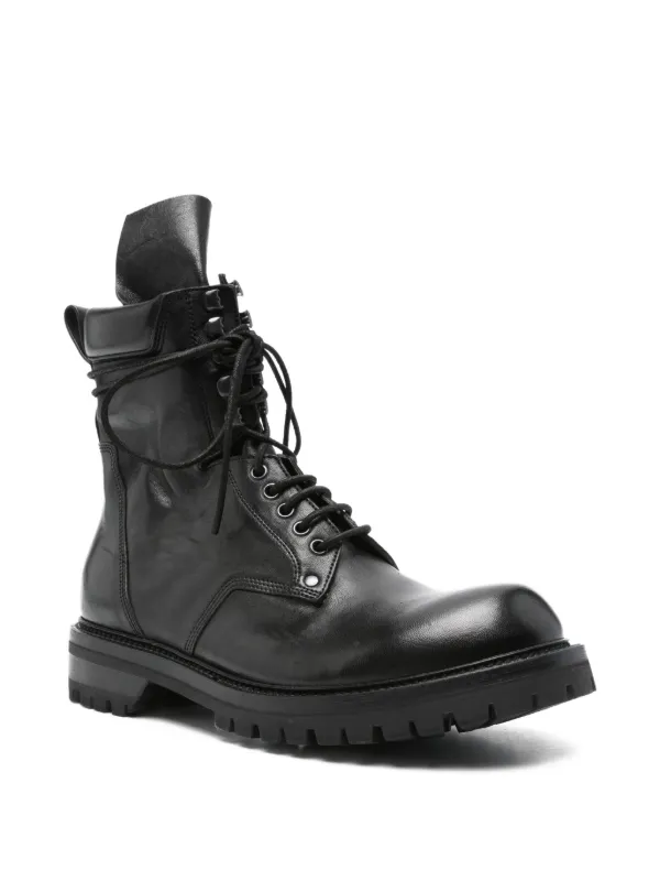 RICK OWENS フラットバイカーブーツ ブラック 38 リックオウエンス Rick Owens Army バイカーブーツ | ブラック | FARFETCH JP