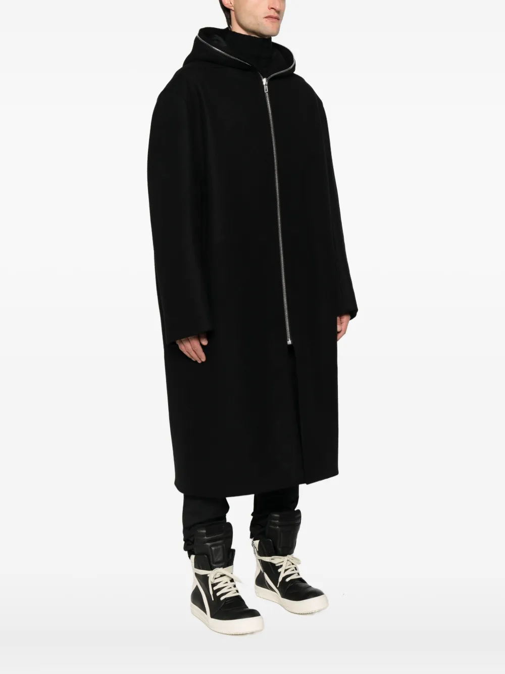 Rick Owens hooded raincoat Zwart