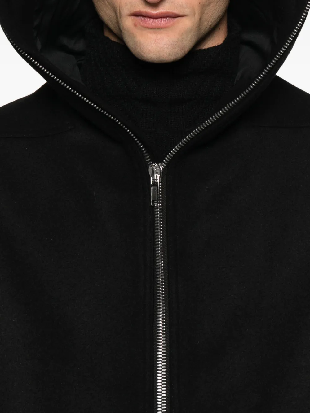 Rick Owens hooded raincoat Zwart