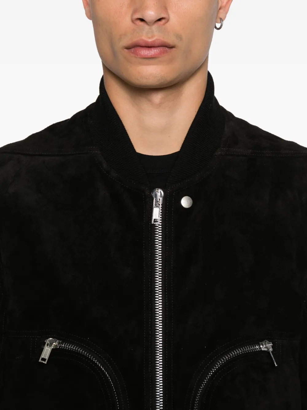 Rick Owens Bauhaus leren bomberjack Zwart