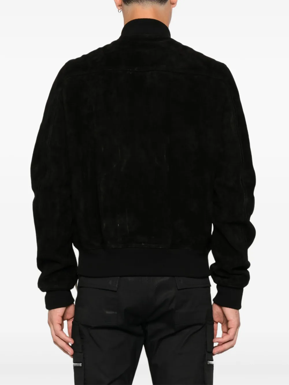 Rick Owens Bauhaus leren bomberjack Zwart