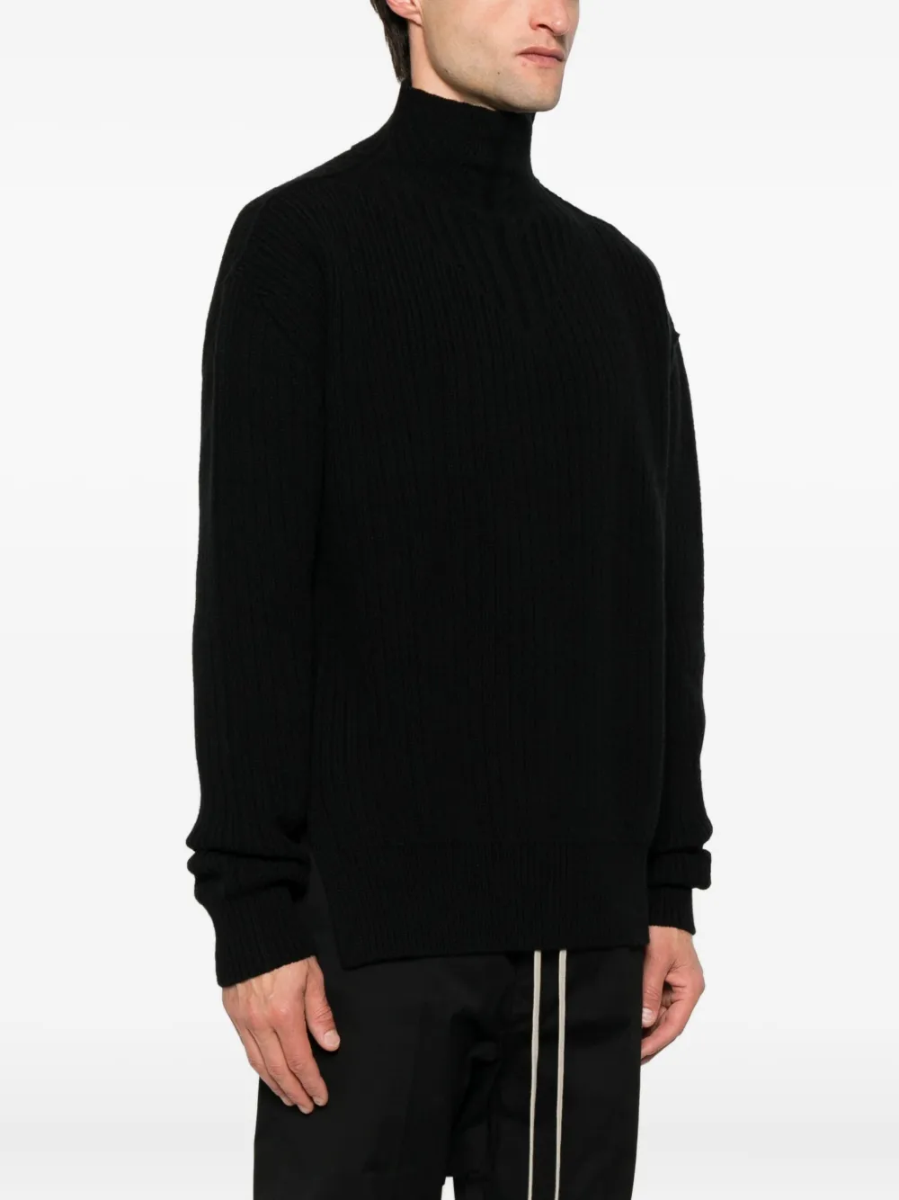 Rick Owens high-neck sweater Zwart