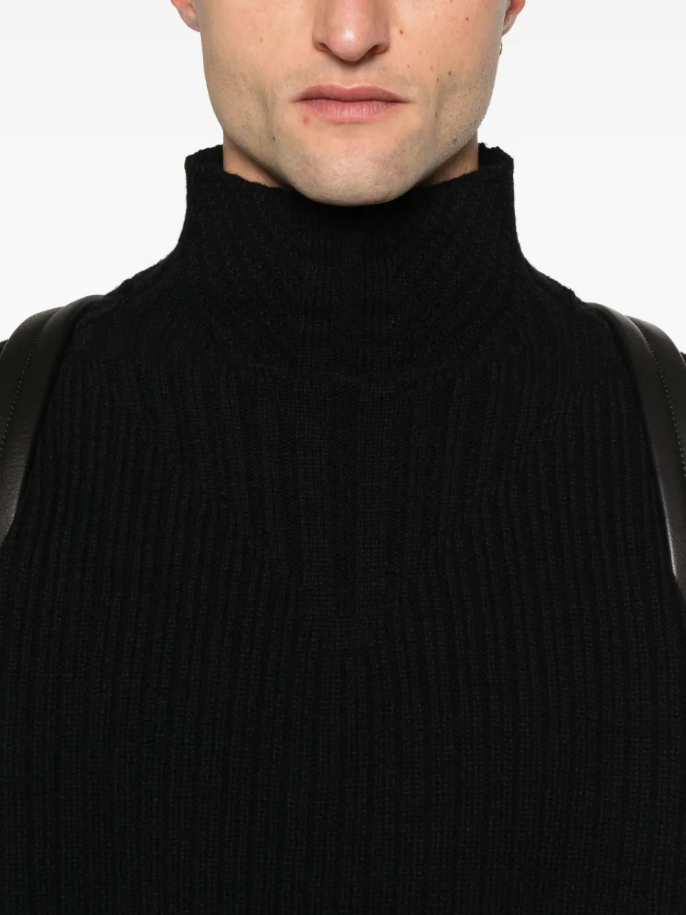 Rick Owens high-neck sweater Zwart