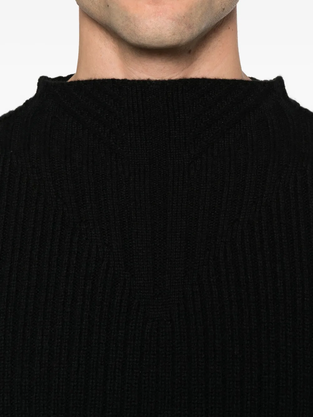 Rick Owens mock-neck sweater Zwart