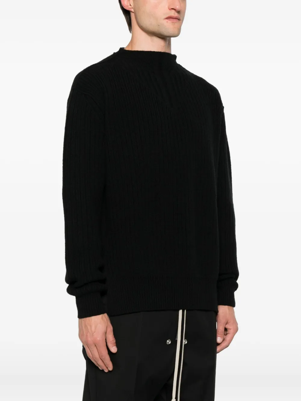Rick Owens mock-neck sweater Zwart