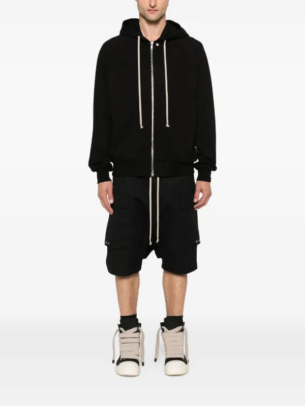 パンツ Rick Owens Cargo Pods SHORTS 48 RICK OWENS CARGO PODS SHORTS BLACK Zipper Drawstring Tecuatl