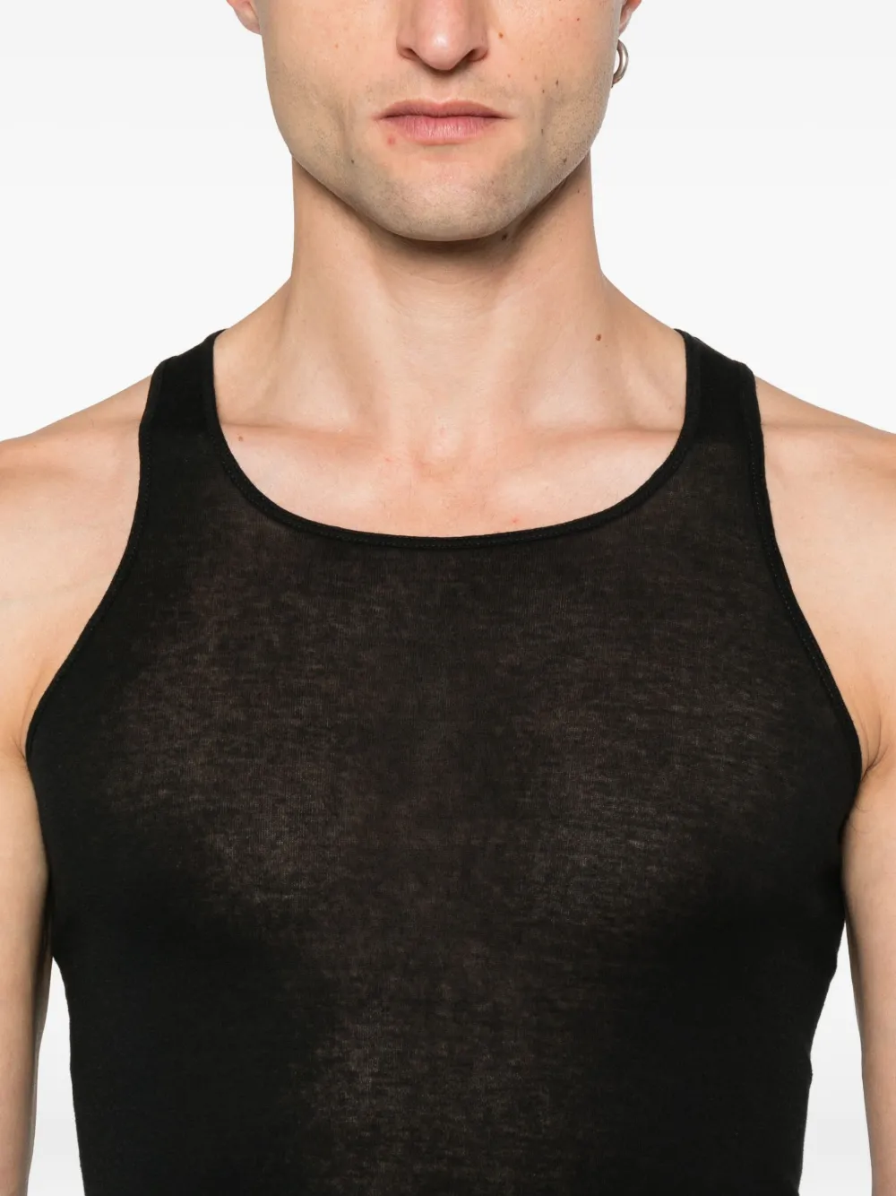 Rick Owens Geribbelde tanktop Zwart