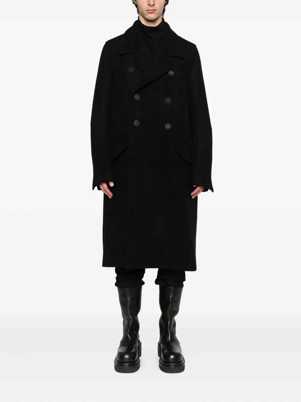 Rick Owens Jas met dubbele rij knopen Zwart