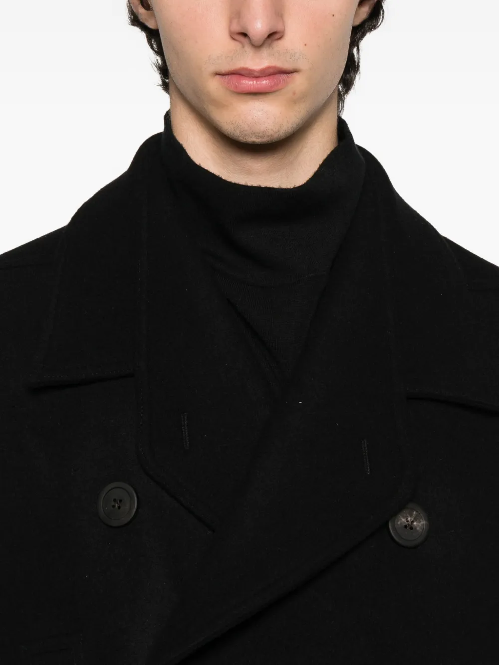 Rick Owens Jas met dubbele rij knopen Zwart