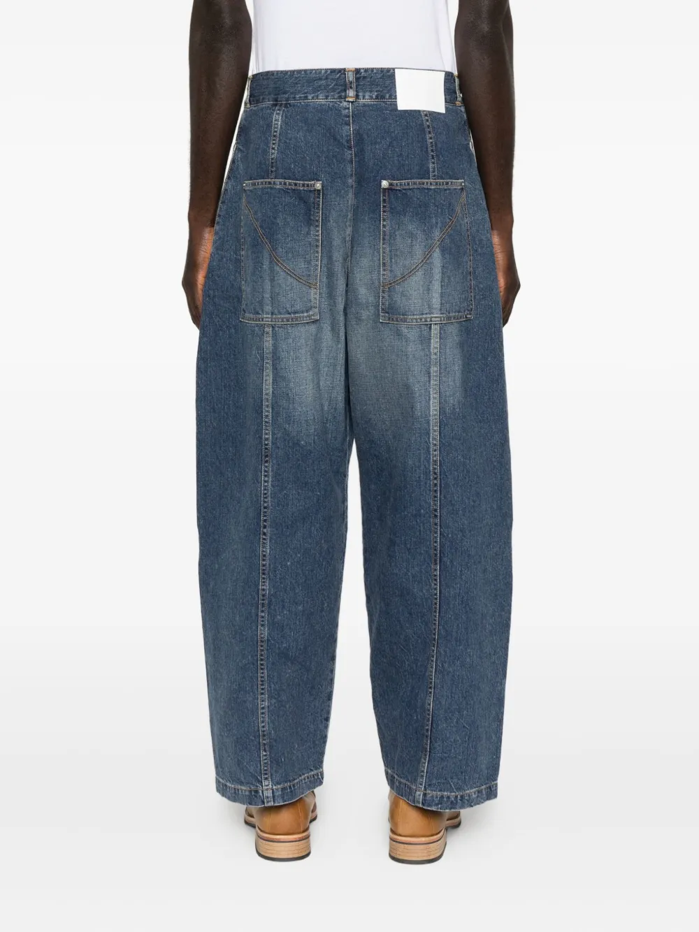 SAGE NATION Jeans met stiksels Blauw