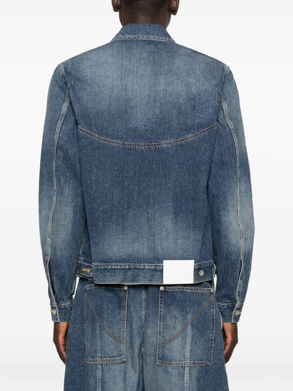 SAGE NATION Denim jack met gewelfd vlak Blauw