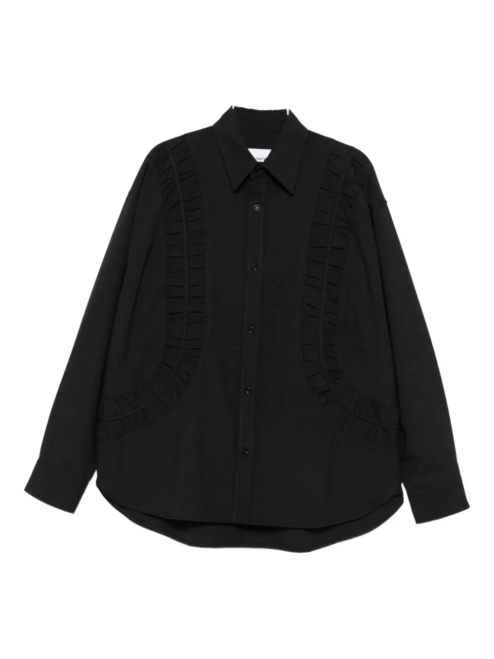 SAGE NATION ruched-panel shirt | Grey | Image 1