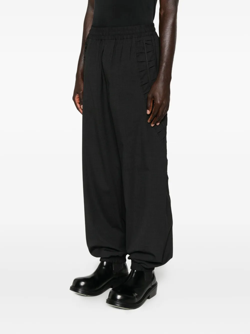 Sage Nation Gray Fossil Trousers In Black