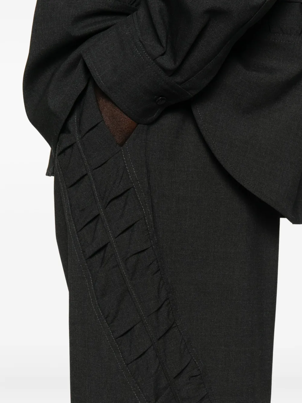 Sage Nation Gray Fossil Trousers In Black