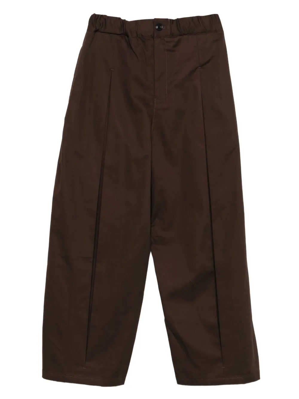 SAGE NATION box-pleat elasticated-waist pants | Brown | Image 1