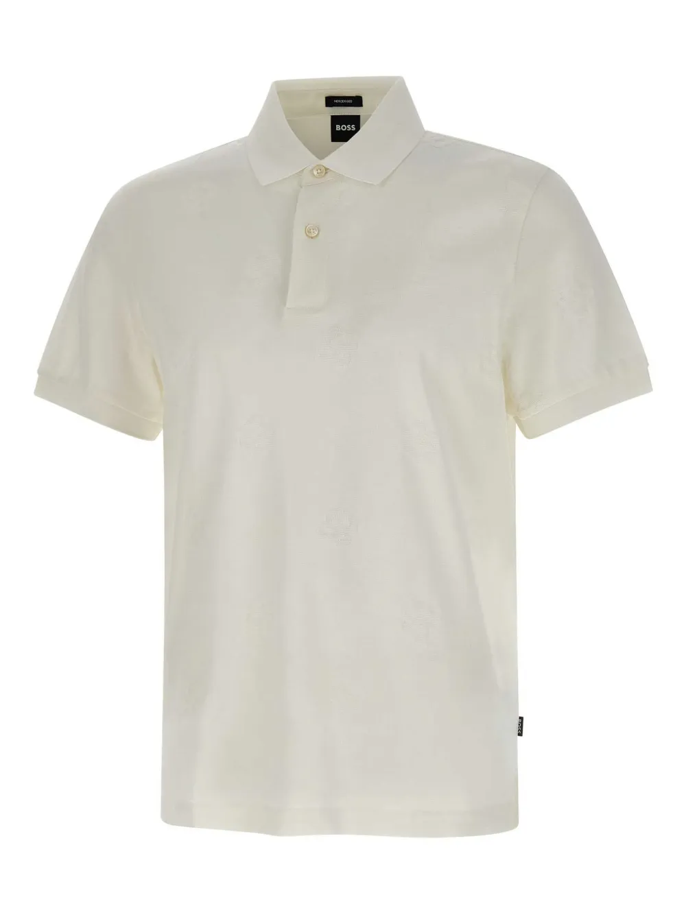 BOSS Gemerceriseerd katoenen poloshirt Wit