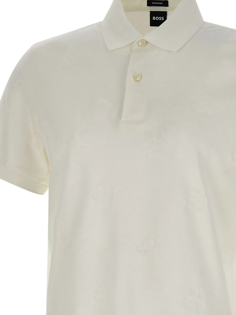 BOSS Gemerceriseerd katoenen poloshirt Wit
