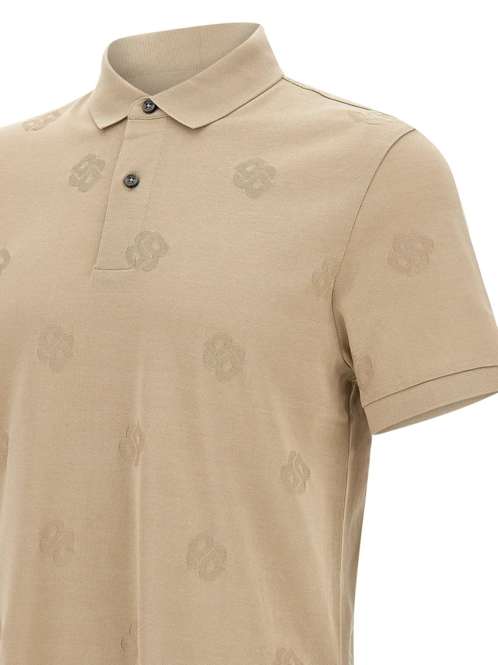 BOSS Gemerceriseerd katoenen poloshirt Beige