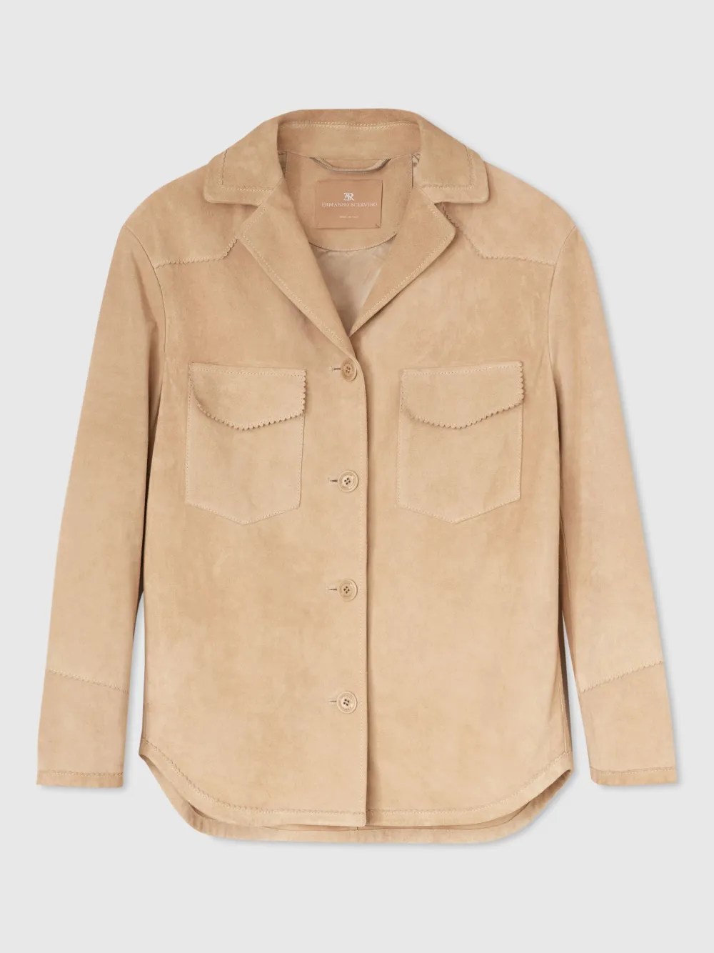 Ermanno Scervino Suede Blazer In Nude