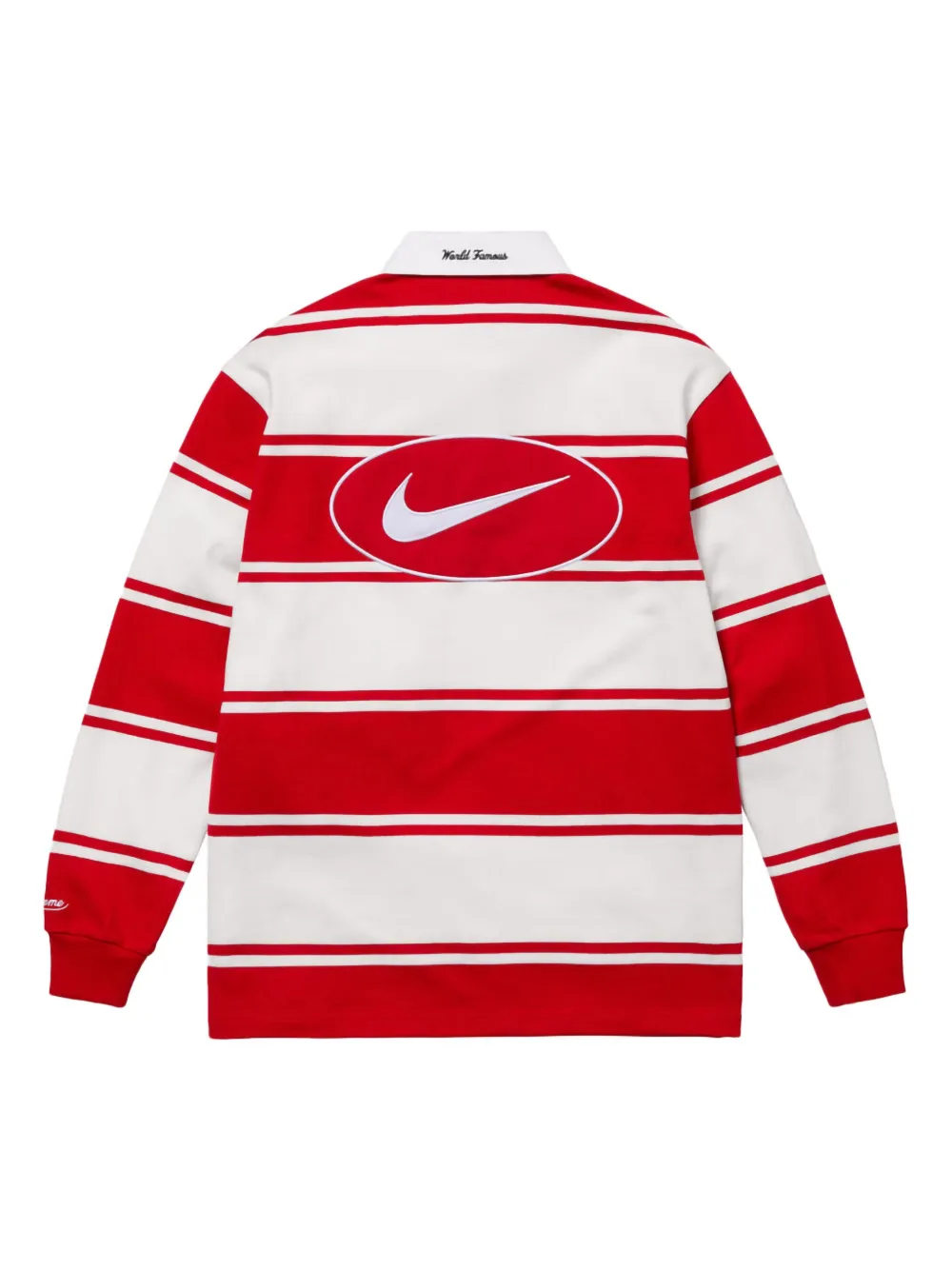 Supreme x Nike SS25 - Red gestreept rugbyshirt - Rood