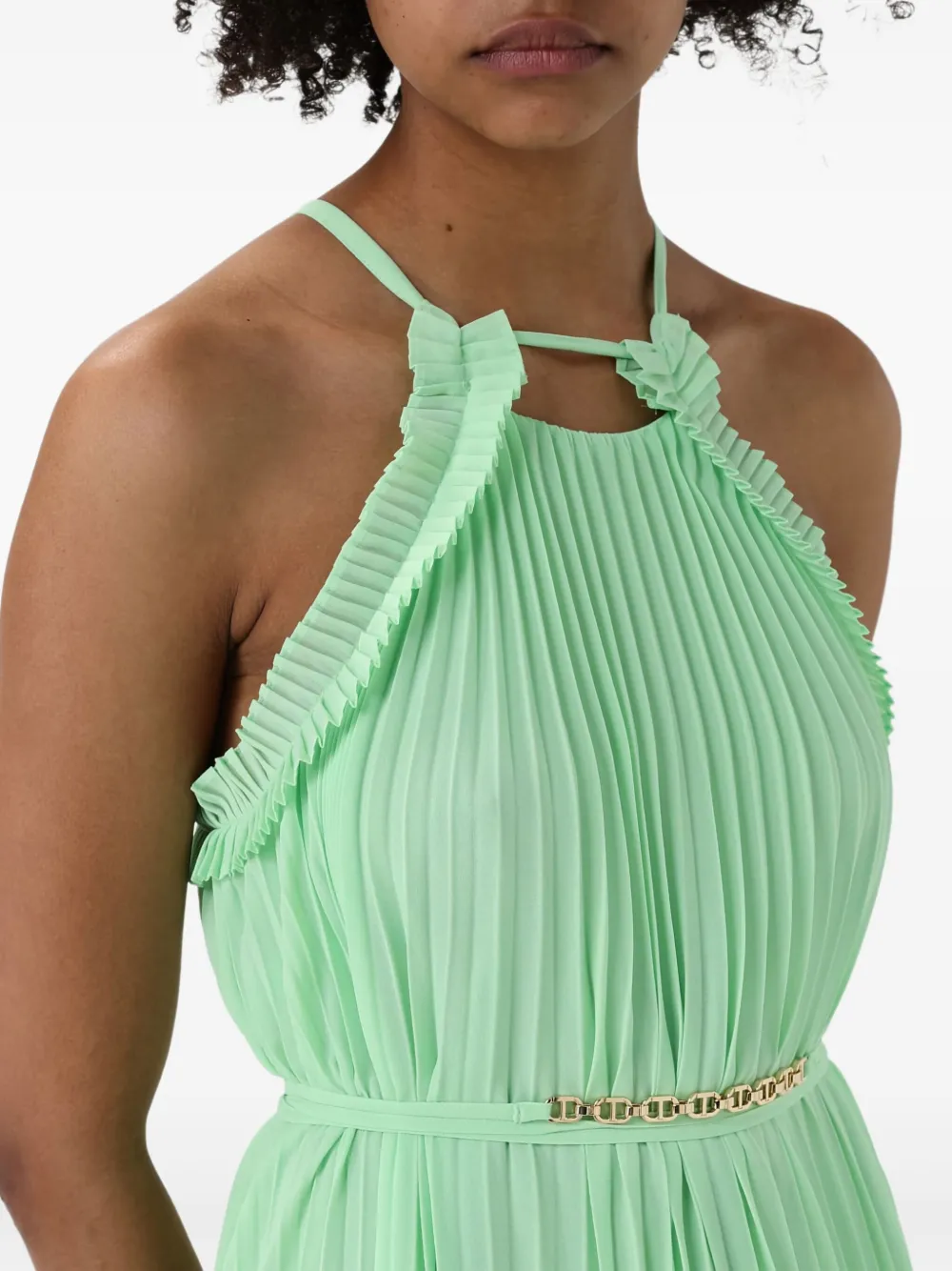TWINSET Midi-jurk met plissé-effect Groen