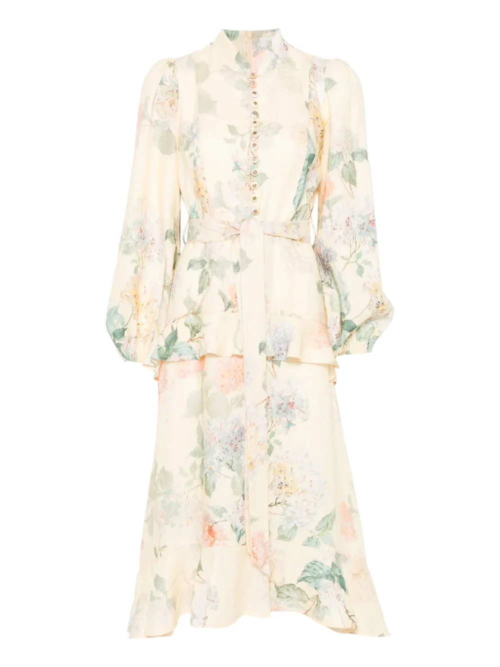 ZIMMERMANN Illuminate midi-jurk Geel