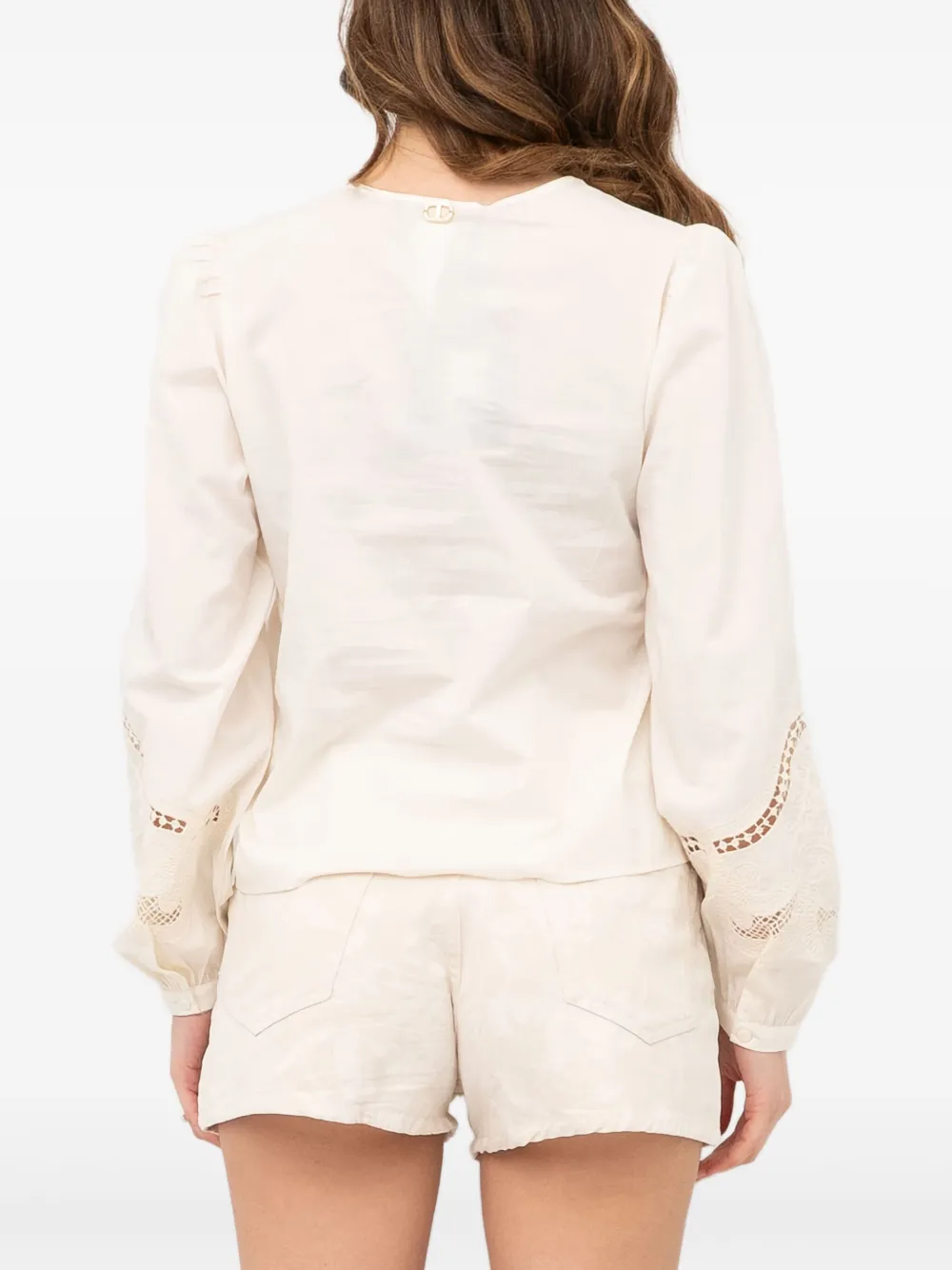 Shop Twinset Embroidered Blouse In White
