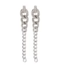 SHAY 18K white gold pavé diamond drop earrings - Silver
