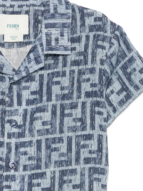 Fendi Kids モノグラム ワンピースシャツ | ブルー | FARFETCH JP