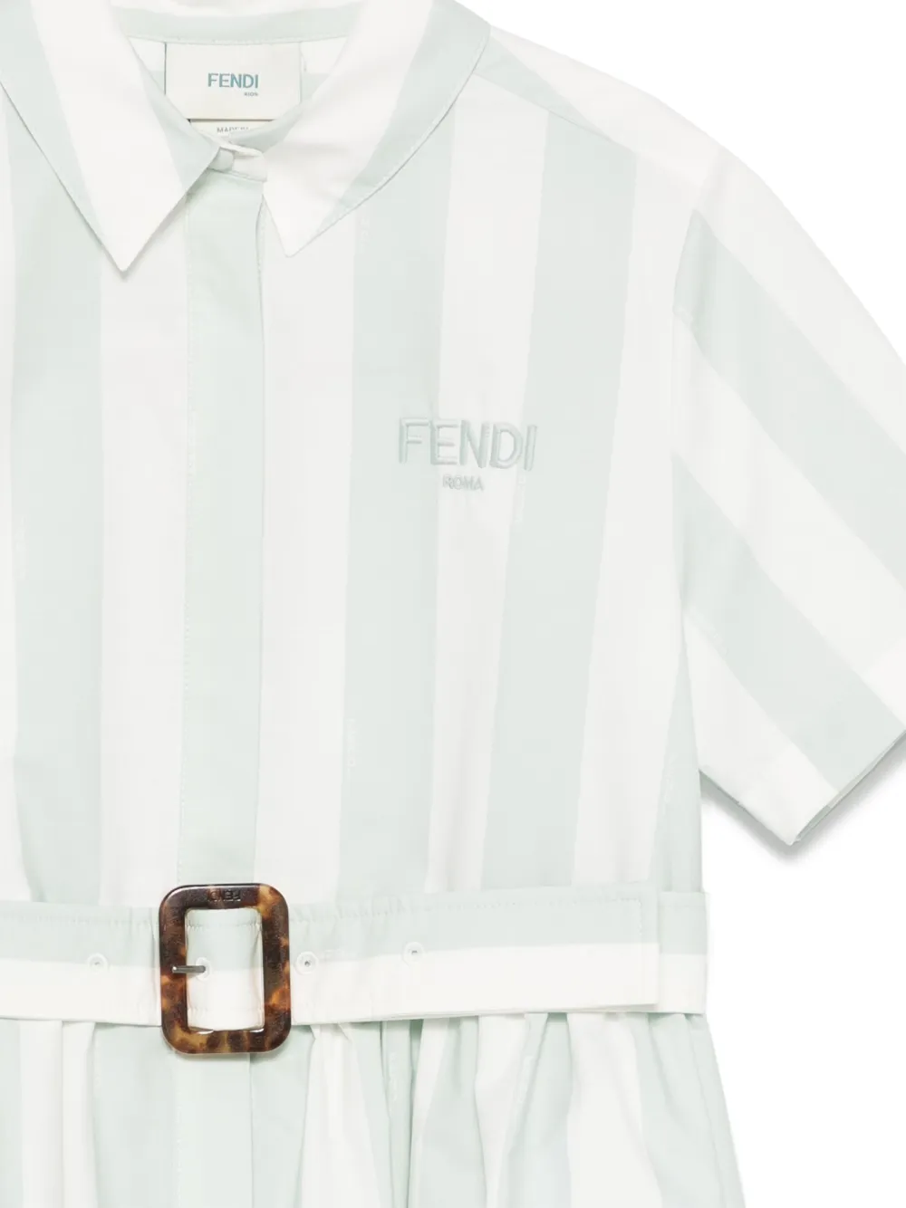 Fendi Kids Jurk met geborduurd logo Groen