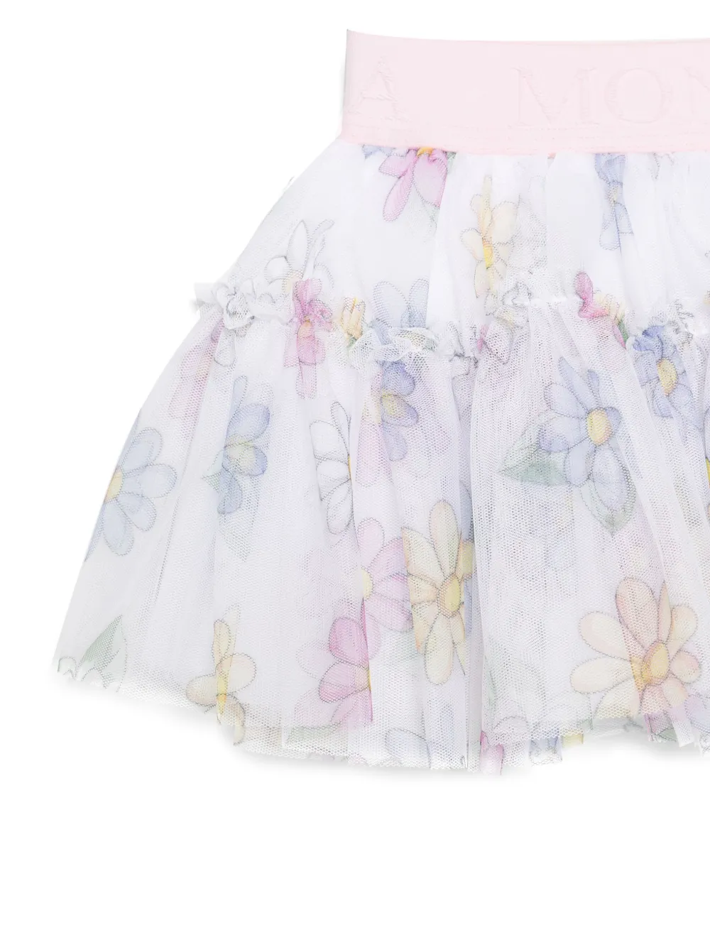Shop Monnalisa Floral-print Skirt In White