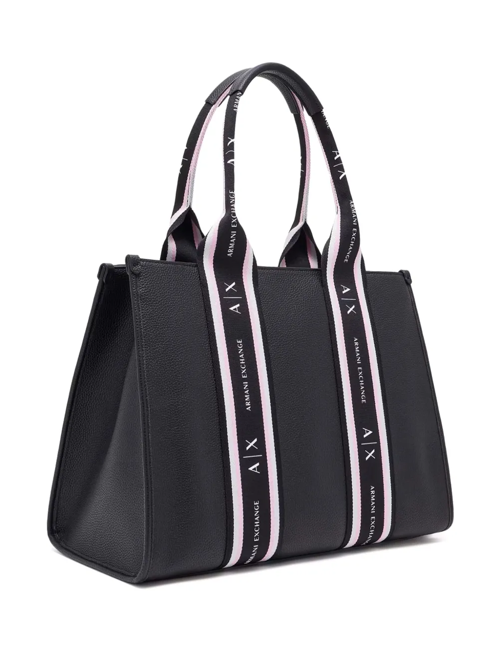 Armani Exchange Shopper met logoband Zwart