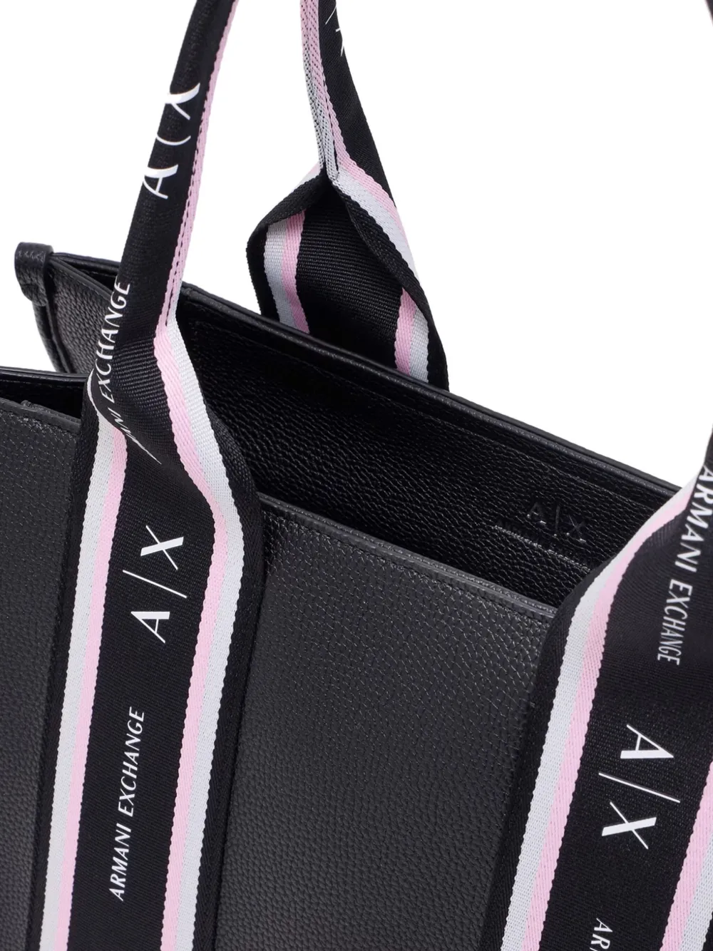 Armani Exchange Shopper met logoband Zwart
