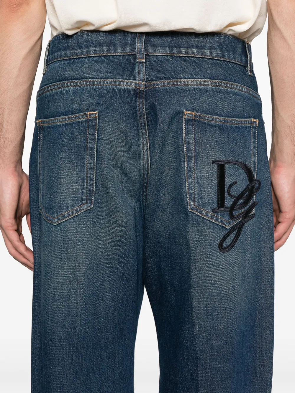 Dolce & Gabbana Jeans met logopatch Blauw