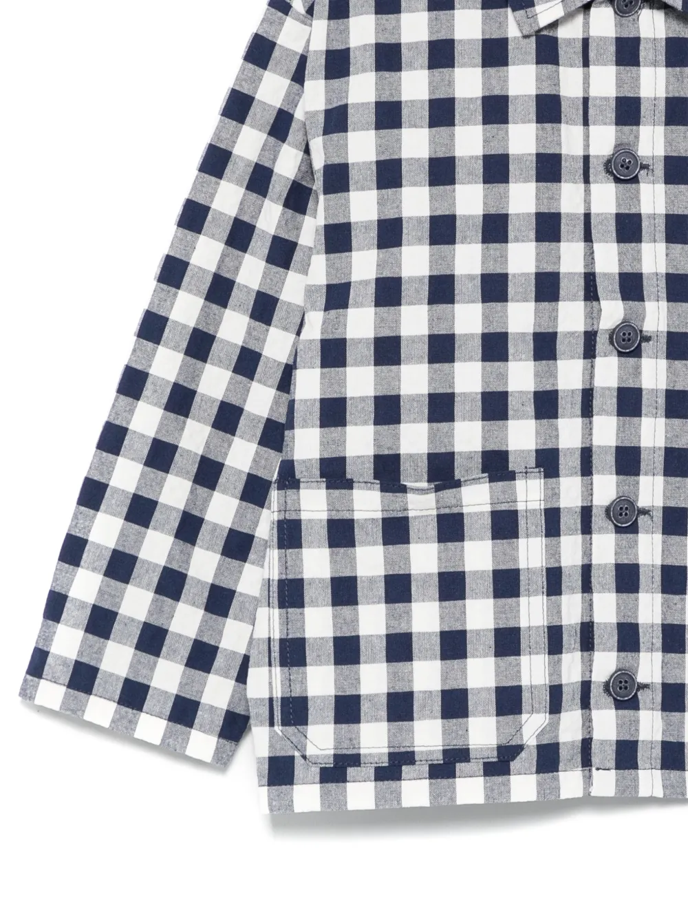 Il Gufo Shirtjack met gingham ruit Blauw