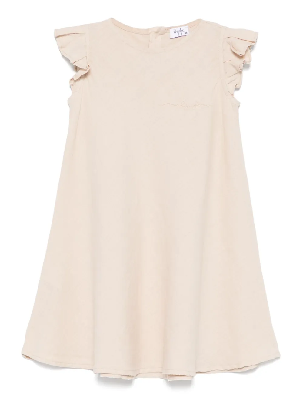 Il Gufo Linnen jurk met ruches Beige