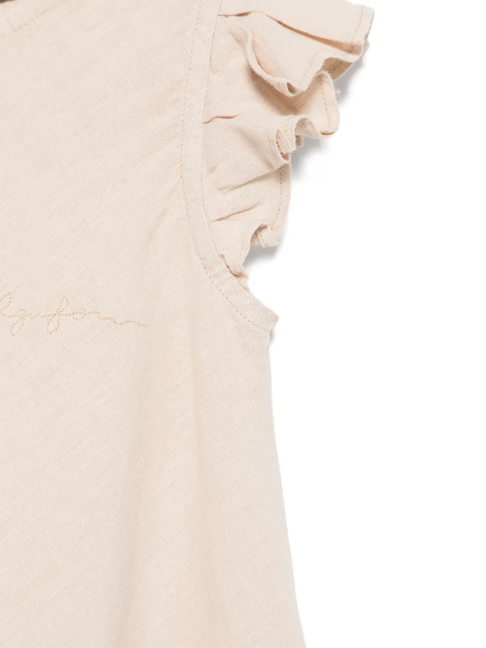 Il Gufo Linnen jurk met ruches Beige