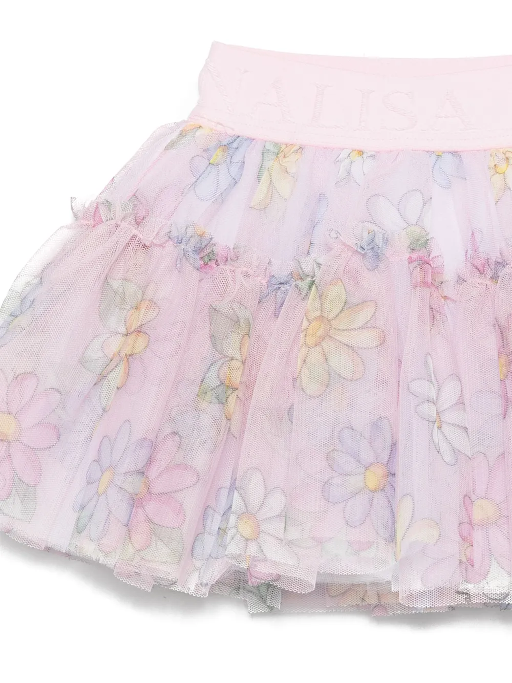 Monnalisa Rok met bloemenprint Roze
