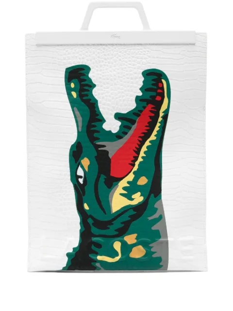Lacoste crocodile-print tote bag