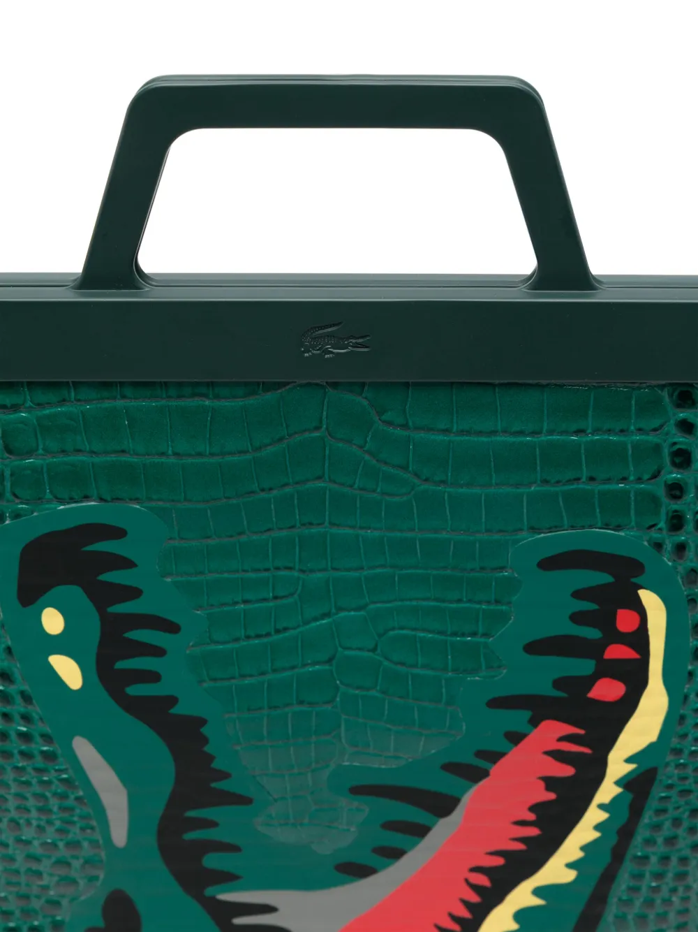 Lacoste Shopper met krokodillenprint Groen