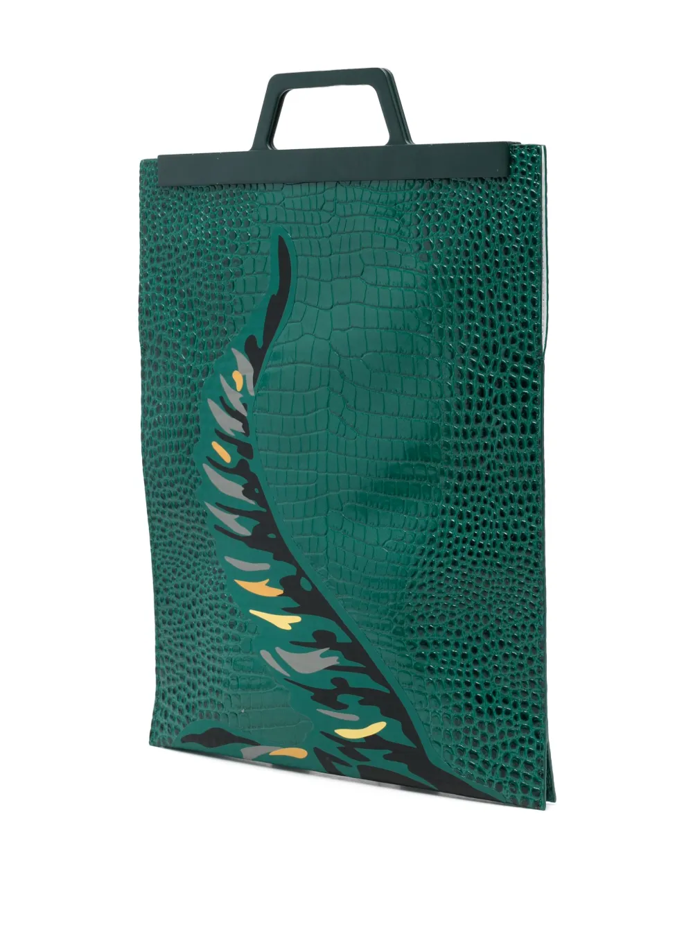 Lacoste Shopper met krokodillenprint Groen