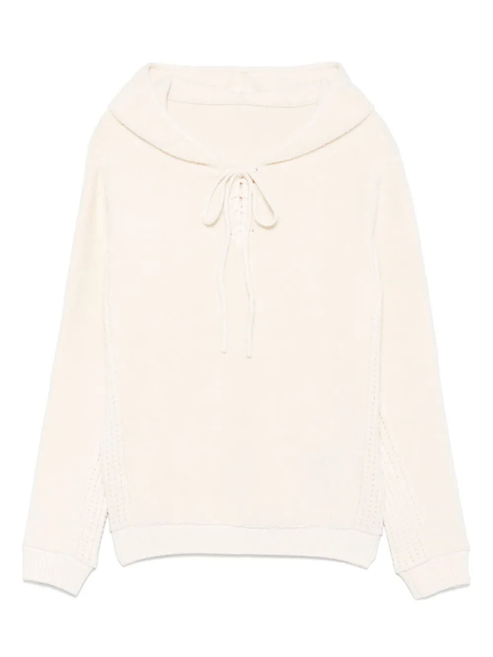 Isa Boulder lace-up collar hoodie | Neutrals | Image 1
