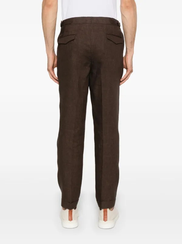 Briglia 1949 Linen Trousers Brown FARFETCH ID