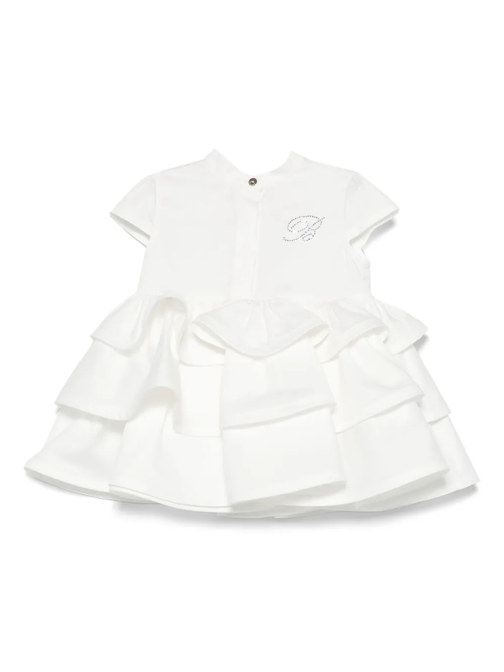Image 1 of Miss Blumarine crystal-embellished logo dress