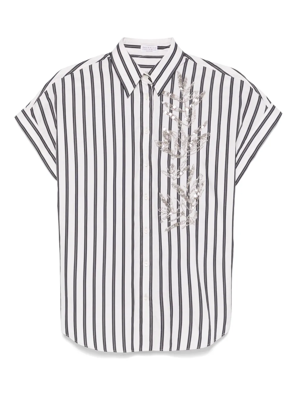 Brunello Cucinelli camisa con rayas estampadas | blanco | Image 1