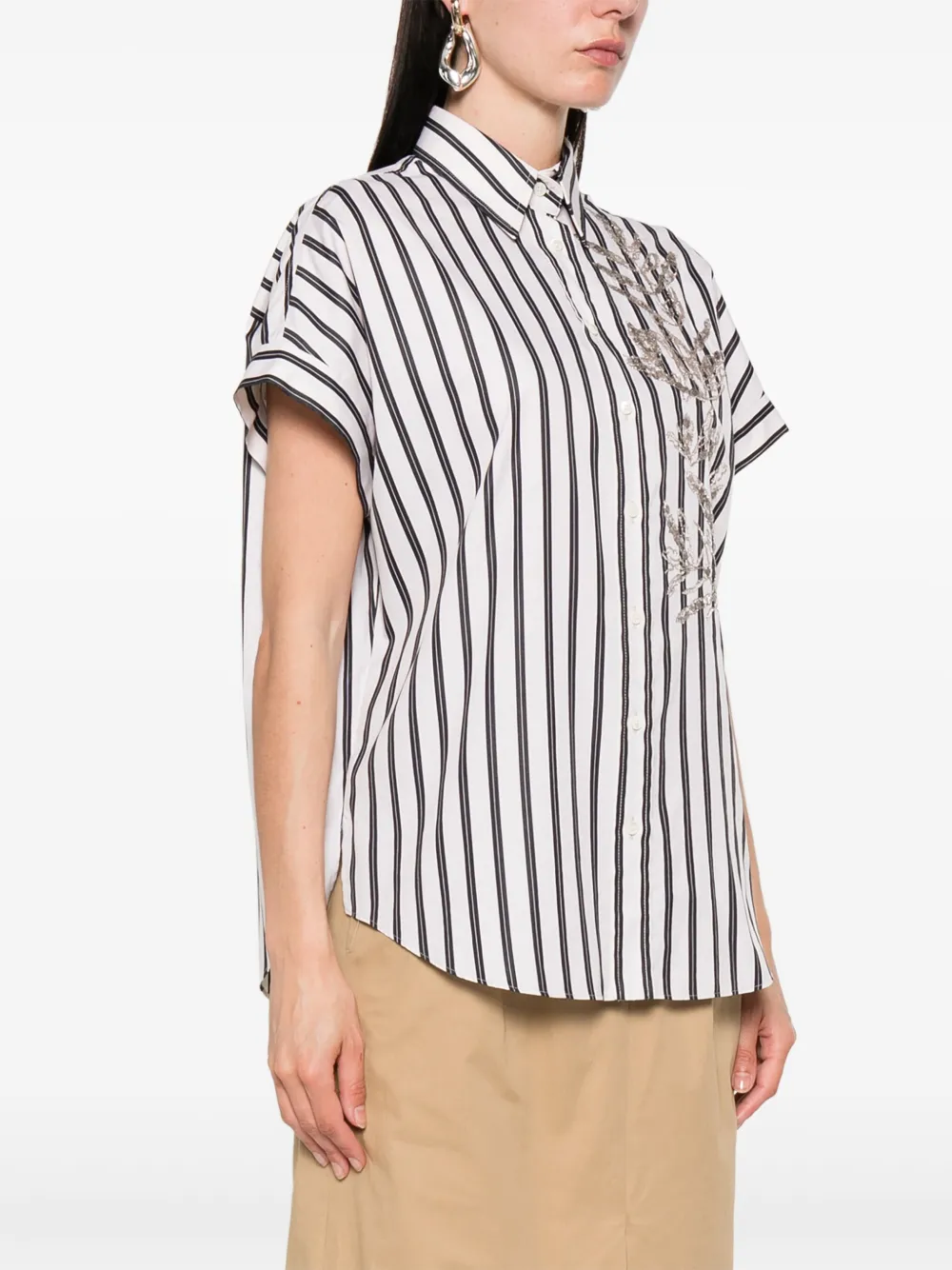 Brunello Cucinelli Gestreept shirt Wit